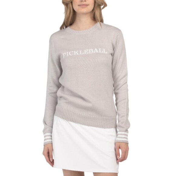 THE BUBBLE Light Grey Pickleball Sweater - Picture 1 of 2